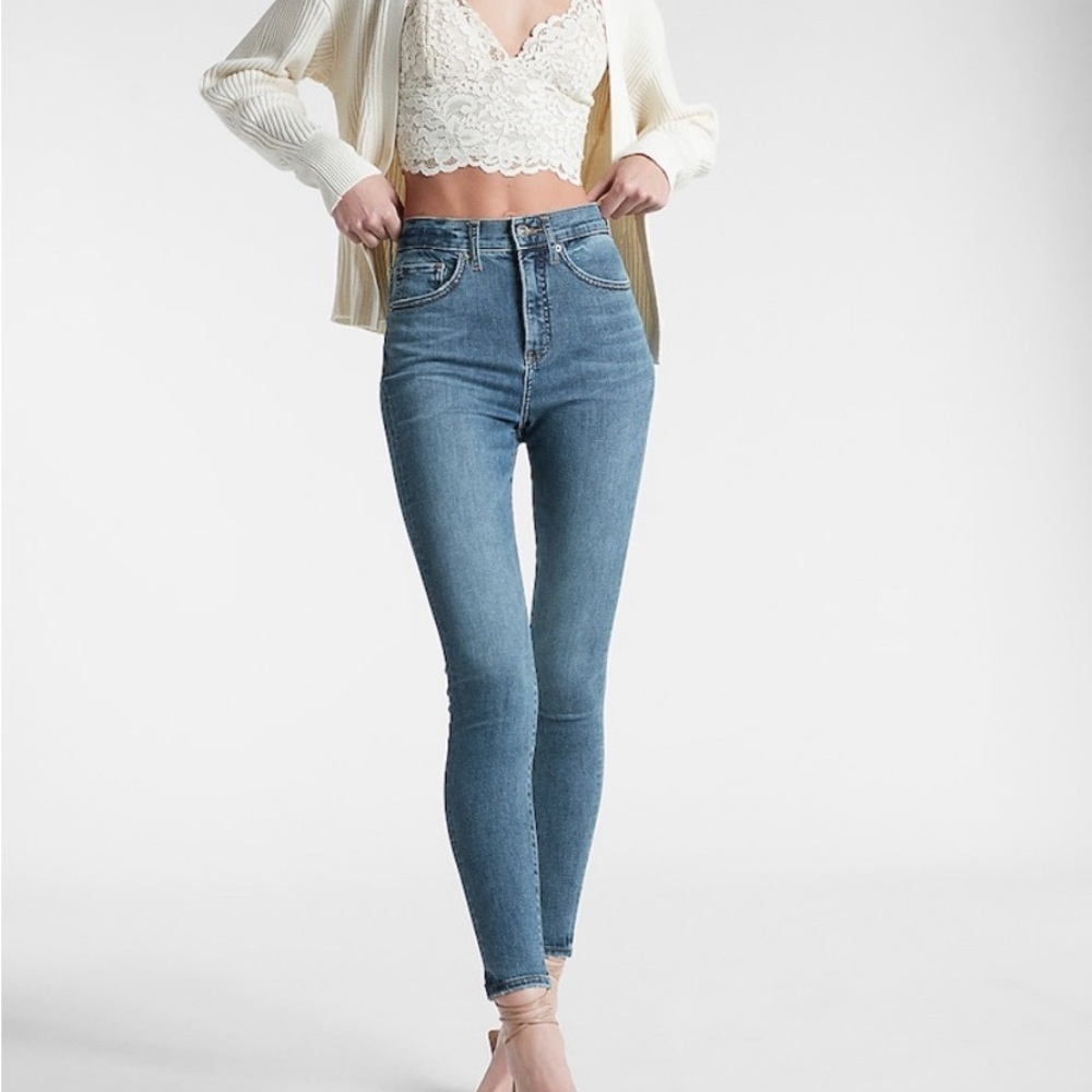 Express high waisted skinny jeans